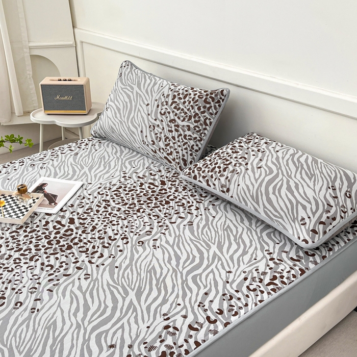 91家纺网 家纺一手货源 找家纺 子曰 2025新款高定版A类PE聚乙烯凉感凉席提花凉席床笠 魅野-灰【床笠款】