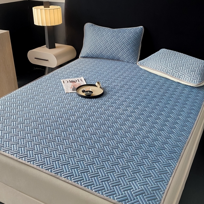 91家纺网 家纺一手货源 找家纺 （总）欧邦 2025新款加厚纯色凉席四件套--凉席三件套