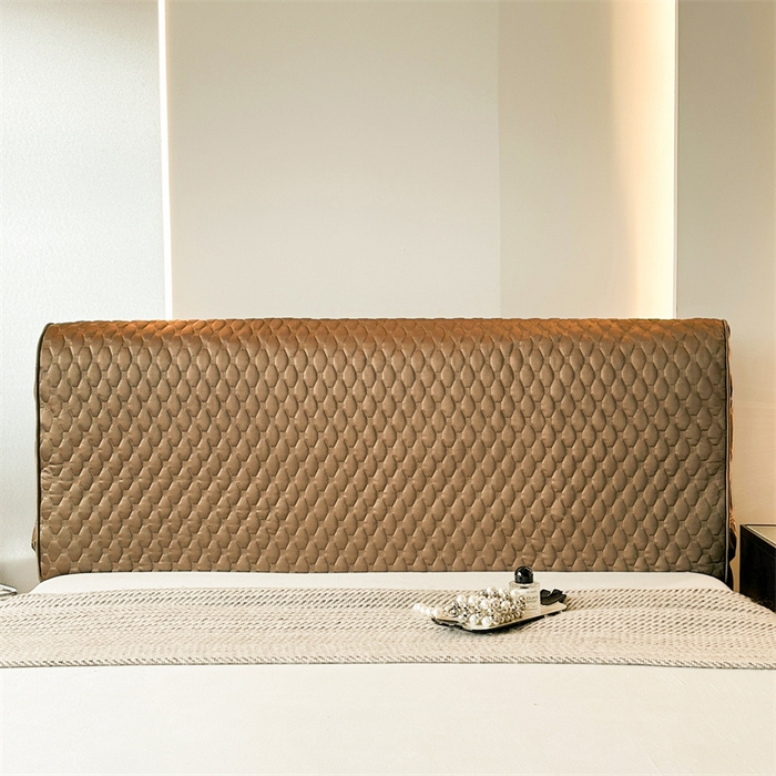 91家纺网 家纺一手货源 找家纺 情恒家纺 2025夏季款亮光布加厚双面用床头罩 00焦糖色