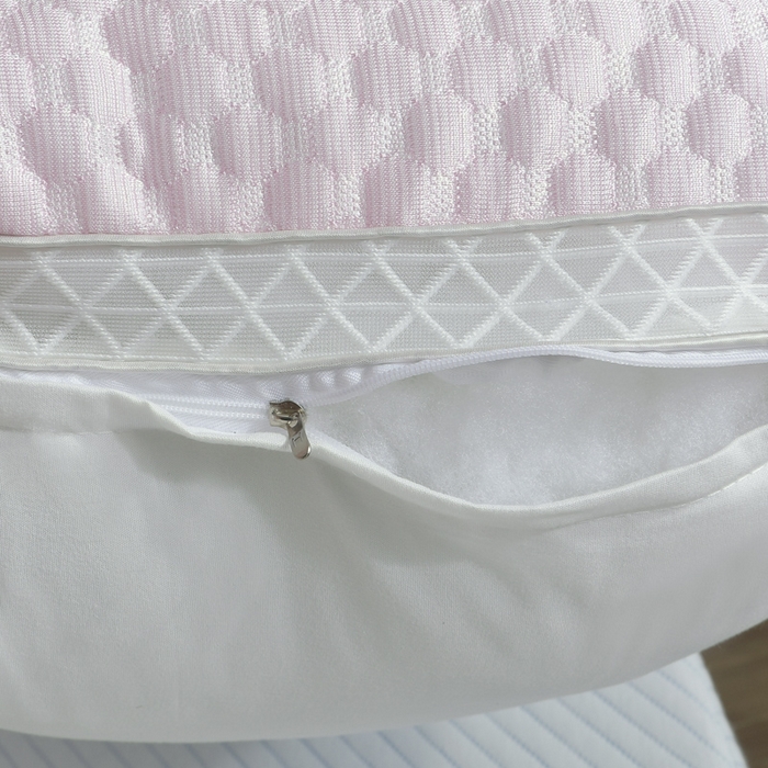 91家纺网 家纺一手货源 找家纺 大熊枕芯  2025新款抗菌防螨冰豆豆枕枕头枕芯 粉色高枕一只