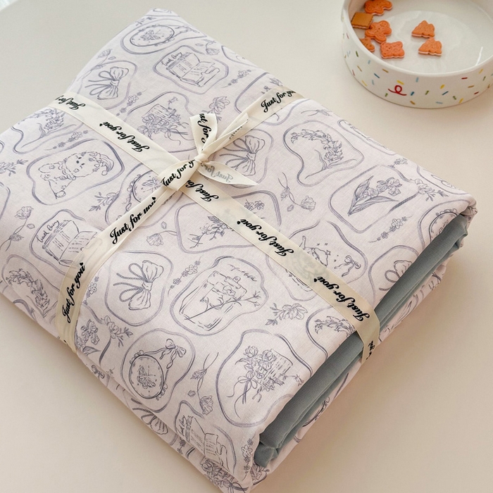 91家纺网 家纺一手货源 找家纺 塞纳 2026新款.全棉有氧双层纱四件套-场景二-浪漫主义-兰