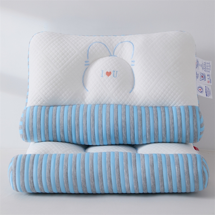 91家纺网 家纺一手货源 找家纺 大熊枕芯 2025新款刺绣款情侣枕 刺绣款情侣枕-蓝高枕一只