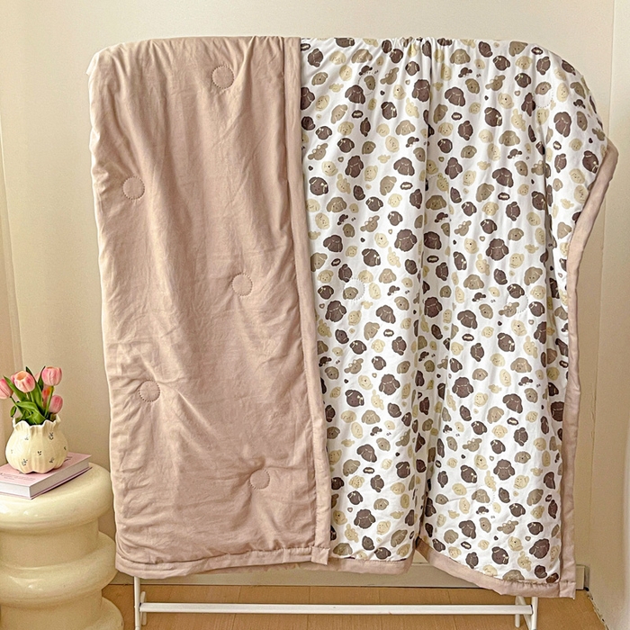 91家纺网 家纺一手货源 找家纺 富艺隆 2025新款水洗棉印花夏被 萌萌狗