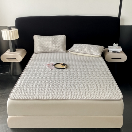 91家纺网 家纺一手货源 找家纺 （总）欧邦 2025新款加厚纯色凉席四件套--凉席三件套