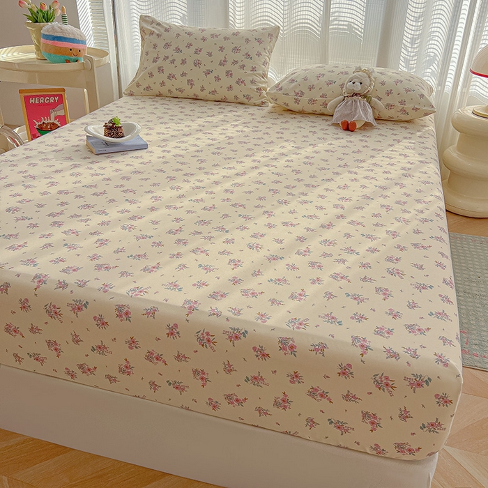 91家纺网 家纺一手货源 找家纺 眠帛家居 2025新款A类水洗皱皱纱印花床笠 蔓蔓