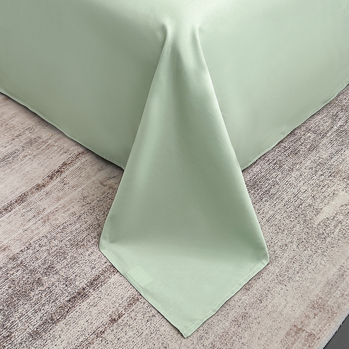 91家纺网 家纺一手货源 找家纺 宇彬家纺 2025新款直播热款13374全棉母婴级压线一字绣宽边枕套被套纯色滚边麻绳四件套贡缎新疆长绒 梦系列-炫彩绿