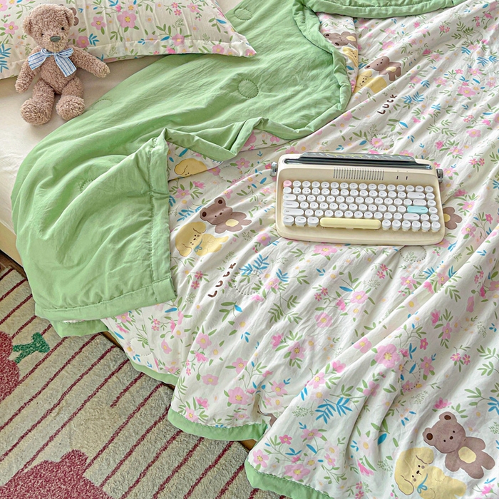 91家纺网 家纺一手货源 找家纺 富艺隆 2025新款水洗棉印花夏被 静谧