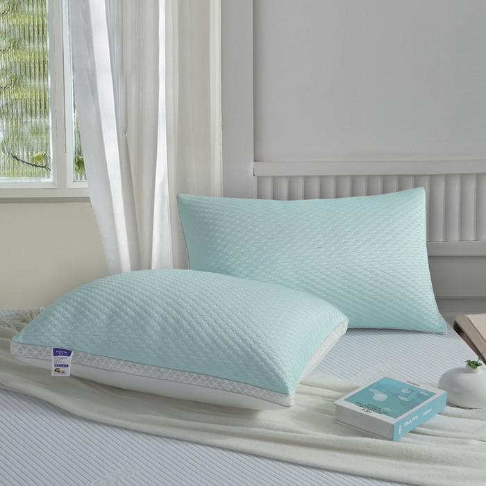 91家纺网 家纺一手货源 找家纺 大熊枕芯  2025新款抗菌防螨冰豆豆枕枕头枕芯 绿色中枕一只