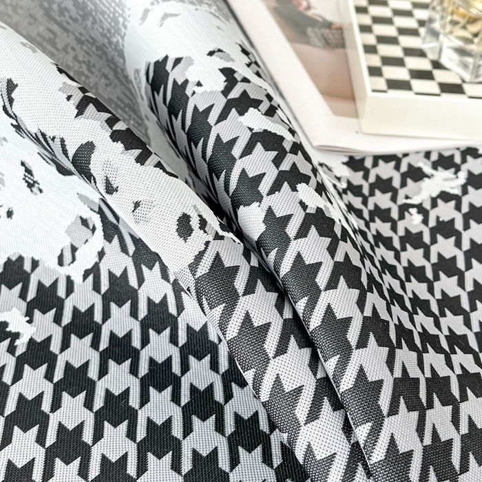 91家纺网 家纺一手货源 找家纺 子曰 2025新款高定版A类PE聚乙烯凉感凉席提花凉席床笠 千鸟格-灰【平铺款】