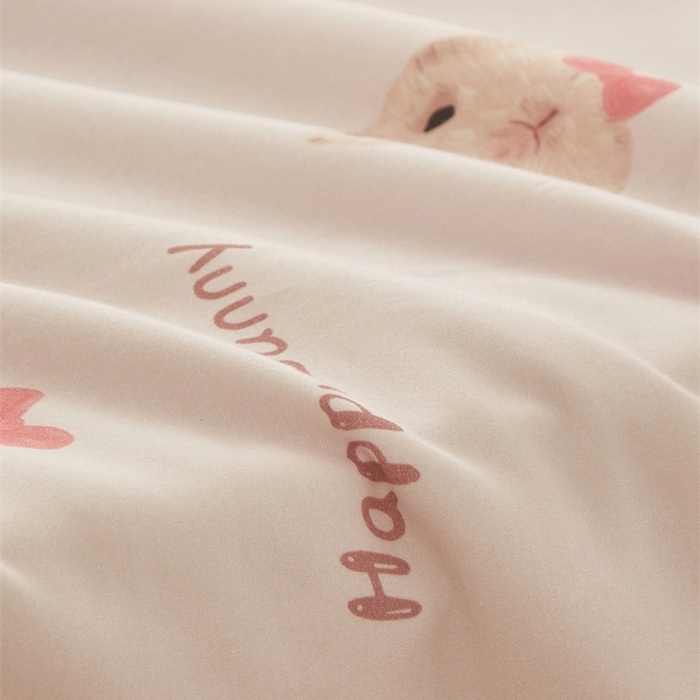 91家纺网 家纺一手货源 找家纺 艾佳宝贝 2025新款A类全棉纯棉儿童单枕套多尺寸可拆式枕头 乖萌甜兔