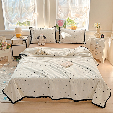 91家纺网 家纺一手货源 找家纺 （总）妖妖家纺 2025新款有氧水洗糯糯公主风花边夏被四件套单夏被