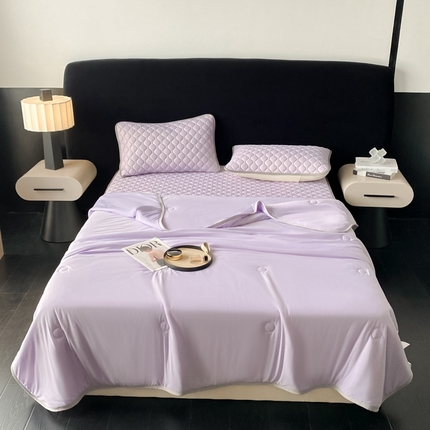 91家纺网 家纺一手货源 找家纺 （总）欧邦 2025新款加厚纯色凉席四件套--夏被四件套