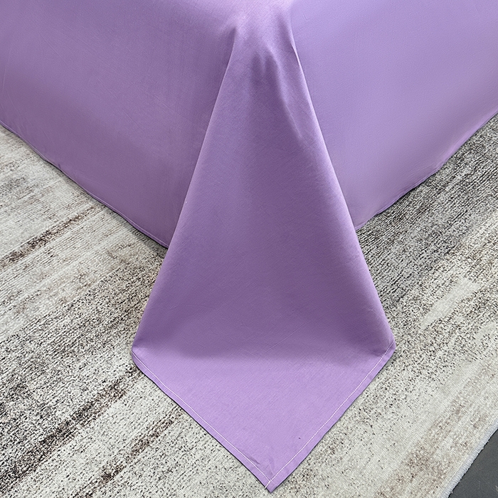 91家纺网 家纺一手货源 找家纺 宇彬家纺 2025新款直播热款13374全棉母婴级压线一字绣宽边枕套被套纯色滚边麻绳四件套贡缎新疆长绒 梦系列-曲雅紫