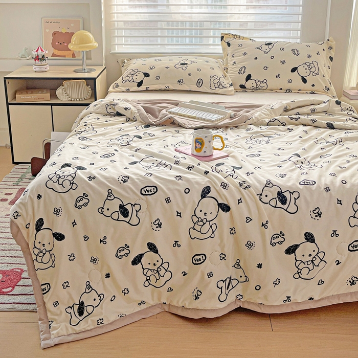 91家纺网 家纺一手货源 找家纺 富艺隆 2025新款水洗棉印花夏被 奶酪丸丸饼