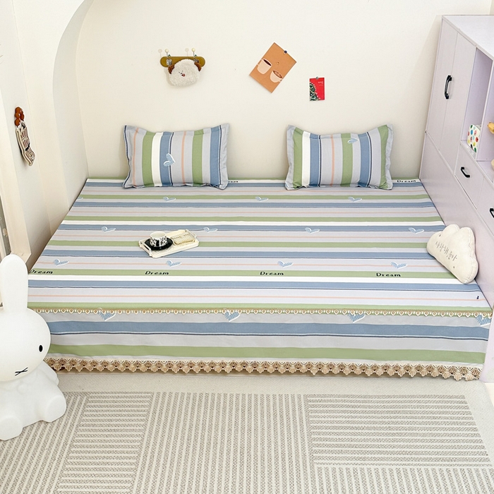 91家纺网 家纺一手货源 找家纺 手艺人家纺 2025新款亲肤舒适老粗布单层炕盖榻榻米炕垫 LDK03