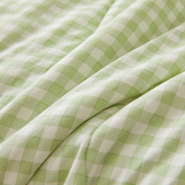 91家纺网 家纺一手货源 找家纺 创优家纺 2025新款无印风格子新疆棉夏被空调被纯棉花被夏被子薄被芯水洗棉包检测 绿小格