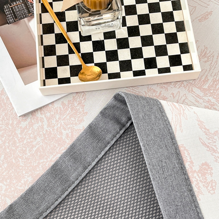 91家纺网 家纺一手货源 找家纺 子曰 2025新款高定版A类PE聚乙烯凉感凉席提花凉席床笠 秘境-粉【平铺款】