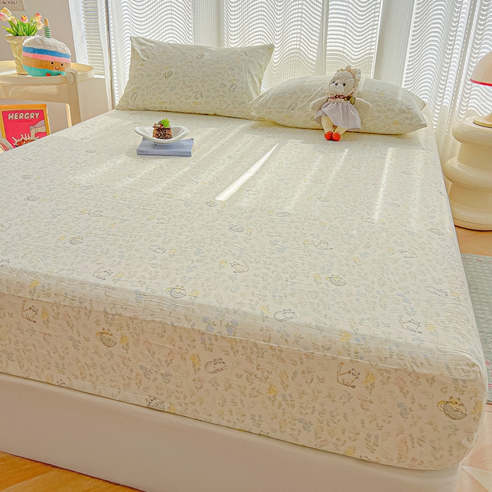 91家纺网 家纺一手货源 找家纺 （总）眠帛家居 2025新款A类水洗皱皱纱印花床笠