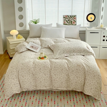 凯磊2025新款老粗布印花单品被套被套单件 浅韵柔眠