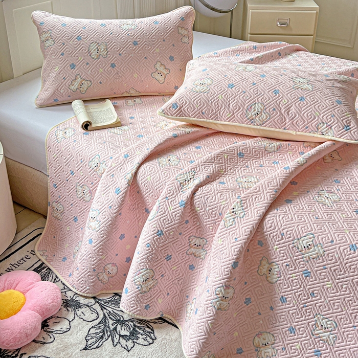 91家纺网 家纺一手货源 找家纺 羽爱家纺 2025新款A类双面全棉印花床盖套件 星星汪