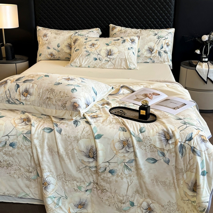 91家纺网 家纺一手货源 找家纺 花满路 2025新款成人夏被 月华