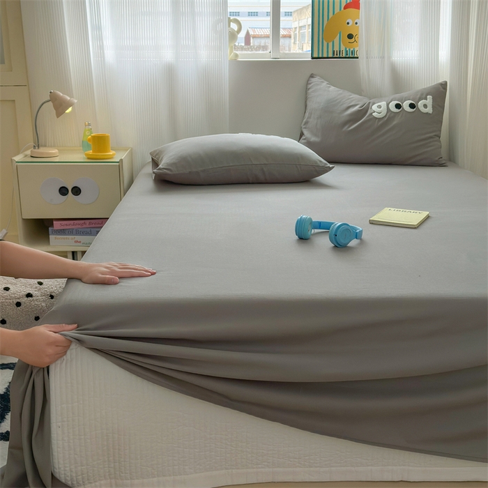 91家纺网 家纺一手货源 找家纺 丽涵家纺 2025新款全棉大雁纹单品床单床单三件套 good深银灰