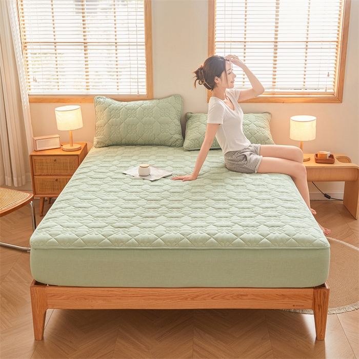 91家纺网 家纺一手货源 找家纺 （总）3C 2025新款A类全棉四叶草防水隔脏床笠