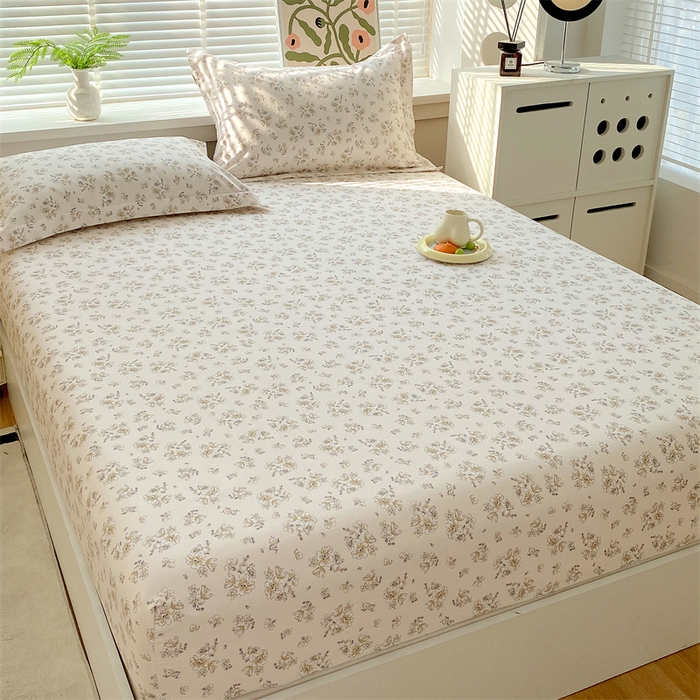 91家纺网 家纺一手货源 找家纺 凯磊2025新款老粗布印花单品床笠床笠单件 淡彩花语