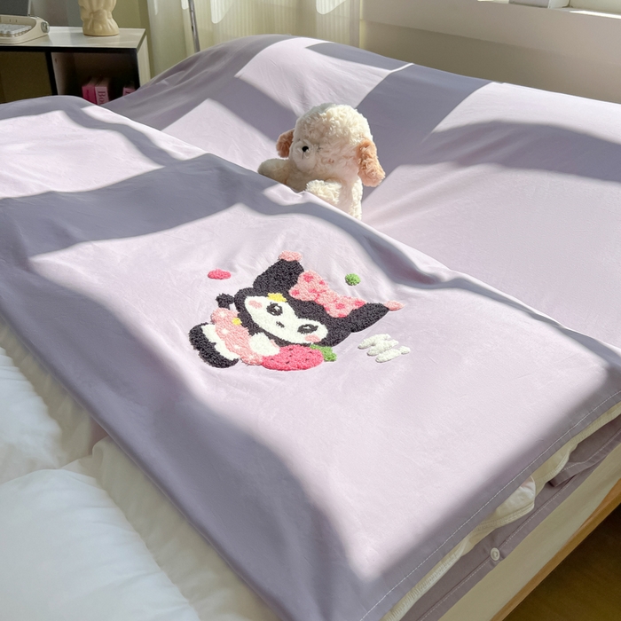 91家纺网 家纺一手货源 找家纺 柒星睡袋 2025新款款40支全棉纯色毛巾绣可拆分隔脏睡袋 洛咪 紫