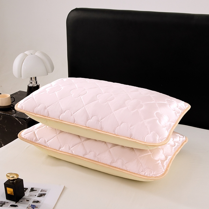 91家纺网 家纺一手货源 找家纺 梦舒羽 2025新款夏季冰丝凉感夹棉枕套单人一对装可水洗加厚枕头套宿舍48x74cm枕芯套 夹棉加厚-淡雅玉