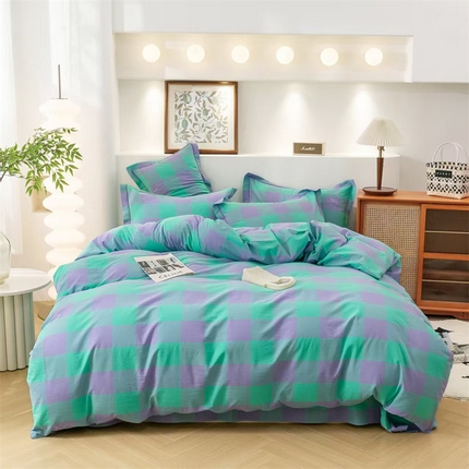 91家纺网 家纺一手货源 找家纺 （总）喜四方 2025新款全棉色织水洗棉单被套