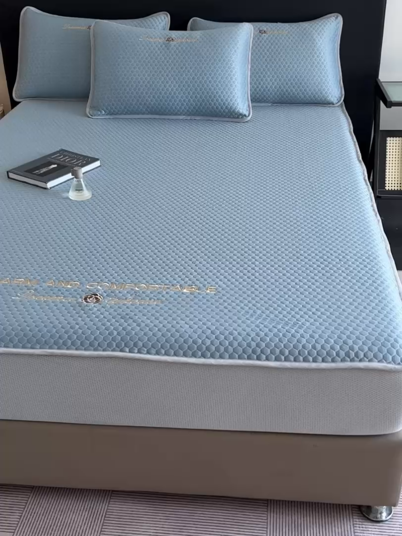 91家纺网 家纺一手货源 找家纺 笙意家纺 2025新款豆豆凉感软席-兰娜 兰娜-冰川绿