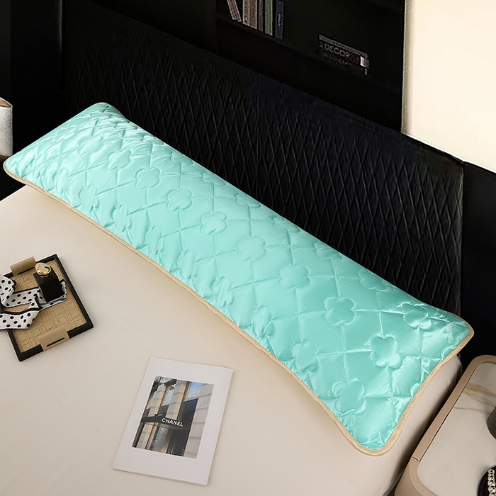 91家纺网 家纺一手货源 找家纺 梦舒羽 2025新款夏季冰丝凉感夹棉枕套双人情侣枕头套加长加厚枕芯套1.5m内胆套 夹棉加厚-水蓝色