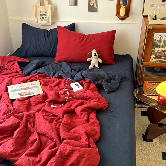 91家纺网 家纺一手货源 找家纺 （总）耀达家居 2025新款水洗棉双拼夏被四件套