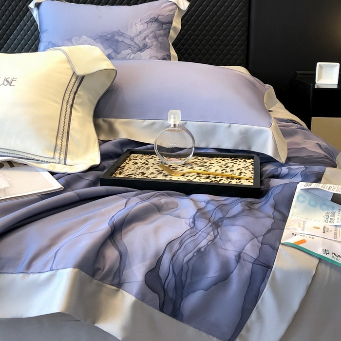 91家纺网 家纺一手货源 找家纺 若未家居 LOVEWE HOUSE 2025新中式60天丝床盖夏被四件套水墨