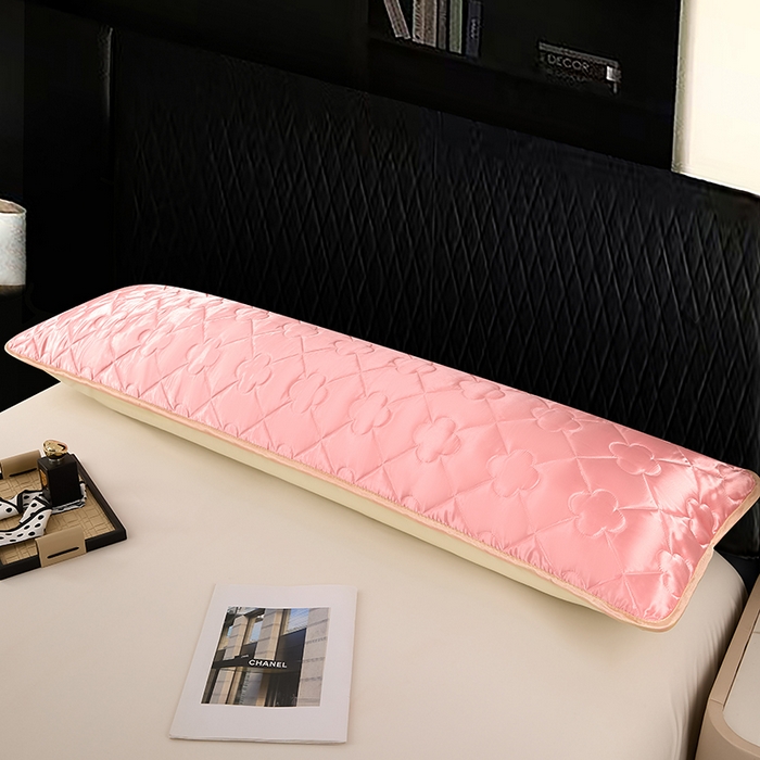 91家纺网 家纺一手货源 找家纺 梦舒羽 2025新款夏季冰丝凉感夹棉枕套双人情侣枕头套加长加厚枕芯套1.5m内胆套 夹棉加厚-玉色