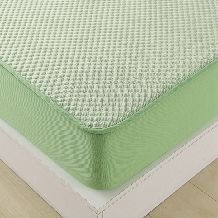 91家纺网 家纺一手货源 找家纺 梦之星 2025新款凉豆豆凉席三件套 纯色床笠款-绿