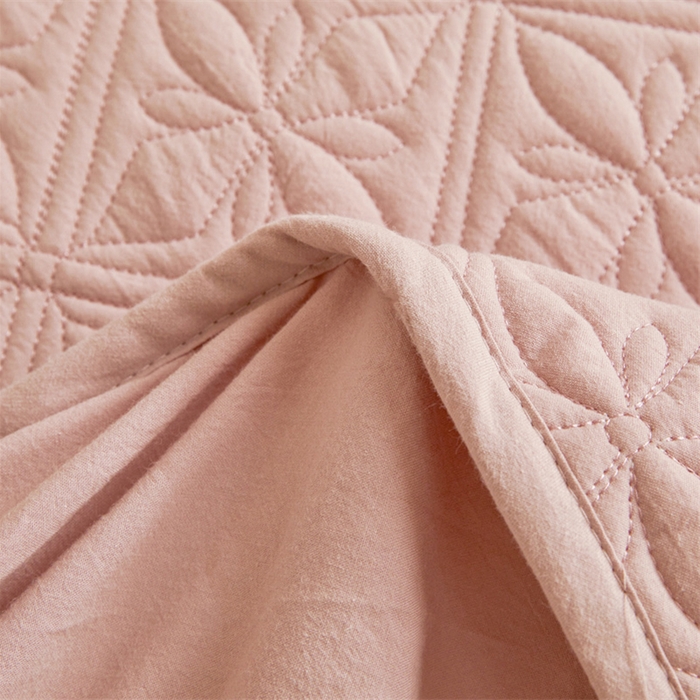 91家纺网 家纺一手货源 找家纺 3C 2025全棉蚕丝蛋白夹棉床笠 天星花-樱花粉