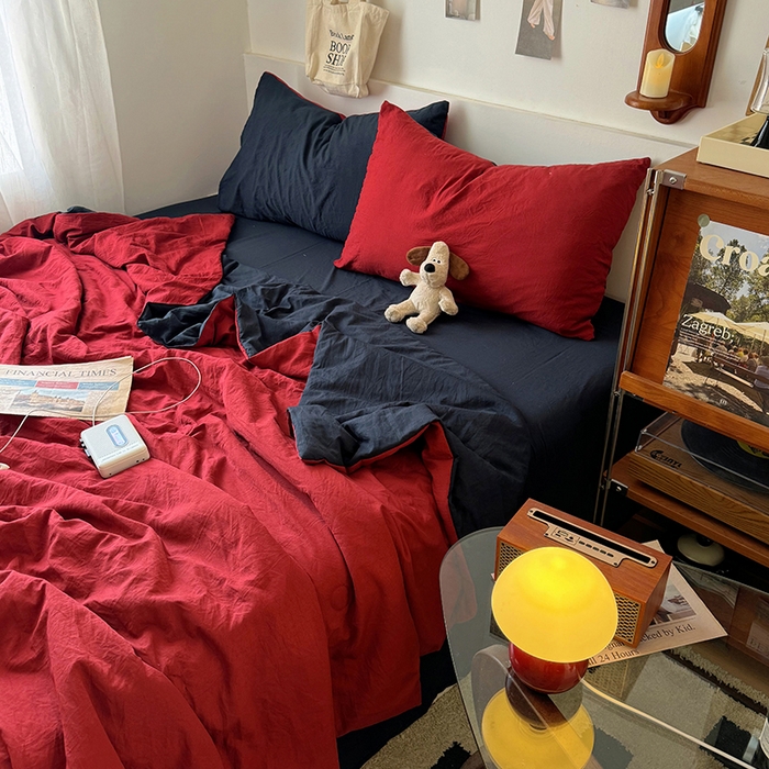 91家纺网 家纺一手货源 找家纺 （总）耀达家居 2025新款水洗棉双拼夏被四件套