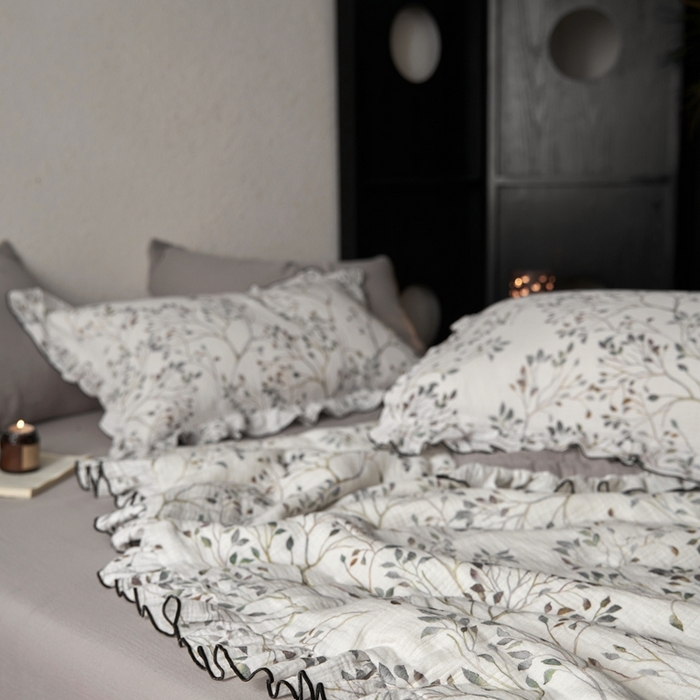 91家纺网 家纺一手货源 找家纺 安莱生活2025新款A类全棉双层皱皱纱夏凉被 夏被  常青藤