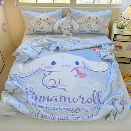 91家纺网 家纺一手货源 找家纺 （总）花满路 2025新款儿童针织棉夏被-大床图