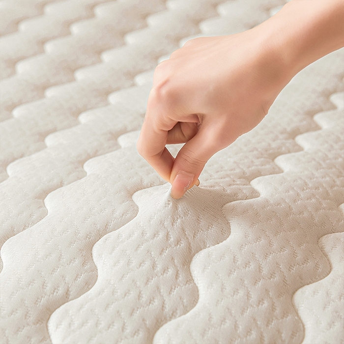 91家纺网 家纺一手货源 找家纺 锦逸2025新款针织棉乳胶海绵床垫 白