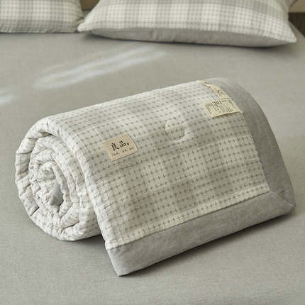 91家纺网 家纺一手货源 找家纺 （总）简如 2025新款A类全棉提花大豆夏被四件套-米格