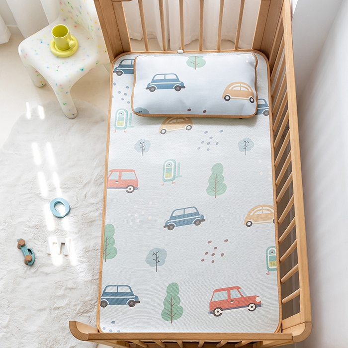 91家纺网 家纺一手货源 找家纺 （总）嗨生活 2025新款古藤+冰丝婴儿凉席 儿童幼儿园凉席 午睡席 冰丝藤席 可定制 