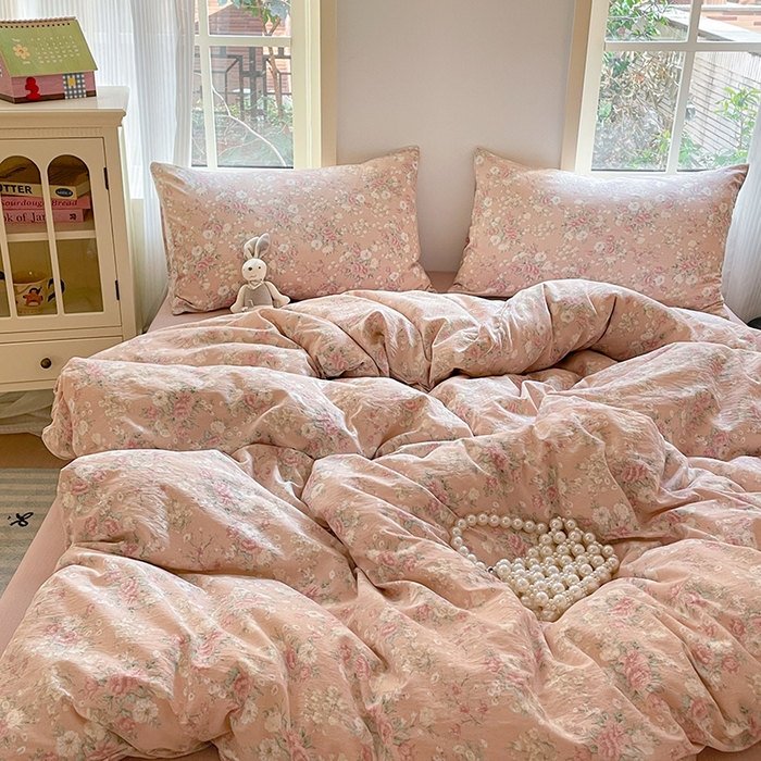 91家纺网 家纺一手货源 找家纺 初念 2025新款云感针织双层纱三件套-四件套【提供买家秀】 爱如星辰