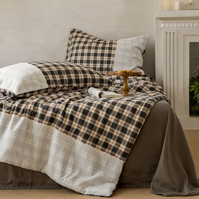 91家纺网 家纺一手货源 找家纺 （总）曼町家居 2025春夏新款全棉纯棉双层纱法式镂空立体大花边夏被夏凉被空调被四件套