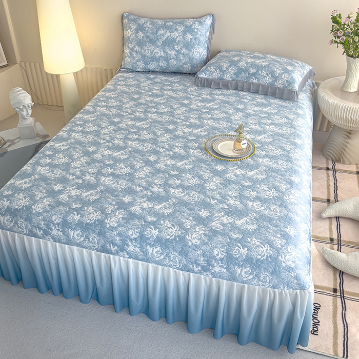 91家纺网 家纺一手货源 找家纺 （总）冬然家纺 2025新款冰豆豆席子凉席床裙款