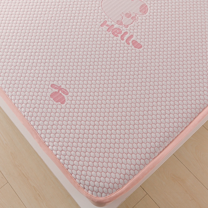 91家纺网 家纺一手货源 找家纺 梦之星 2025新款凉豆豆凉席三件套 卡比巴拉床笠款-粉