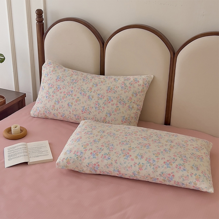 91家纺网 家纺一手货源 找家纺 优品阁 2025新款人字纹全棉双层纱四件套 汪小姐【升级款-提花人字纹床单】