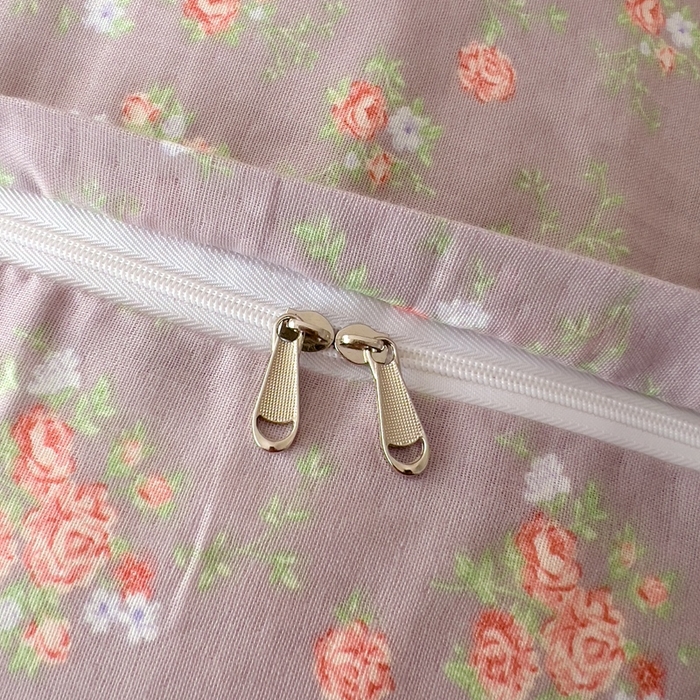 91家纺网 家纺一手货源 找家纺 优品阁 2025新款人字纹全棉双层纱四件套 紫篱【升级款-提花人字纹床单】